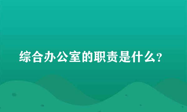 综合办公室的职责是什么？