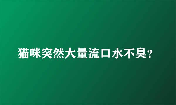 猫咪突然大量流口水不臭？