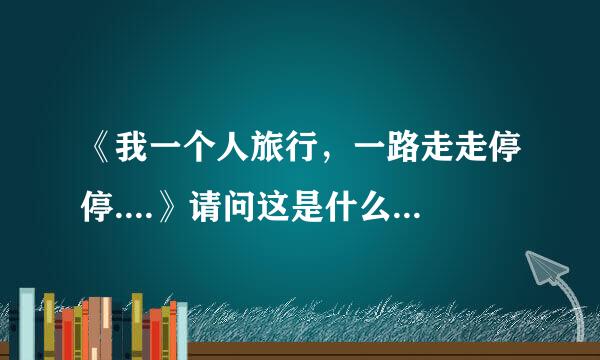 《我一个人旅行，一路走走停停....》请问这是什么歌的歌词了？