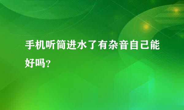 手机听筒进水了有杂音自己能好吗？