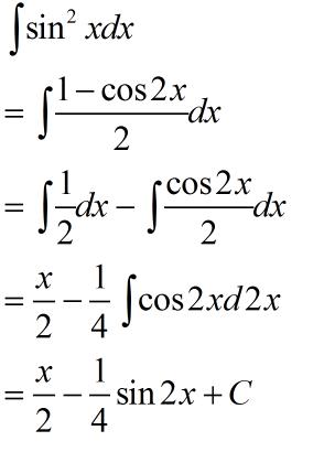 sinx的平方的不定积分怎么求