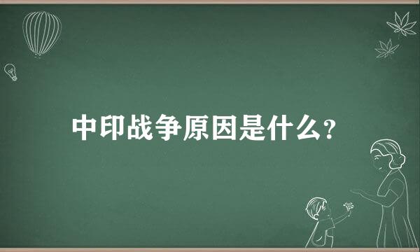 中印战争原因是什么？