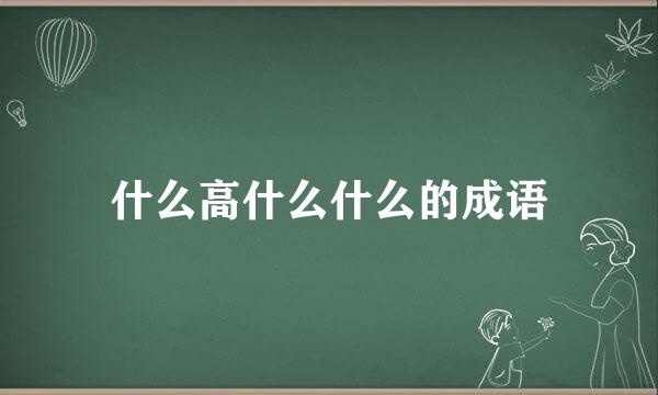 什么高什么什么的成语