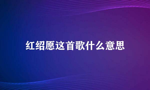 红绍愿这首歌什么意思