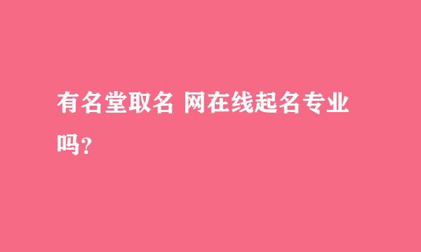 有名堂取名 网在线起名专业吗？