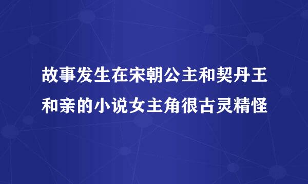 故事发生在宋朝公主和契丹王和亲的小说女主角很古灵精怪