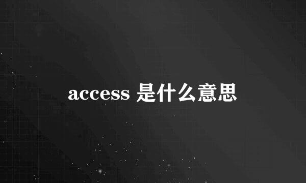 access 是什么意思