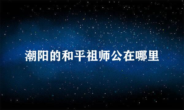 潮阳的和平祖师公在哪里