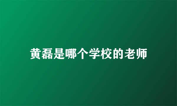 黄磊是哪个学校的老师