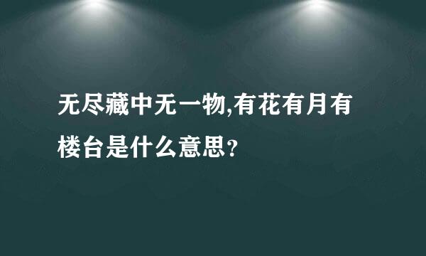 无尽藏中无一物,有花有月有楼台是什么意思？