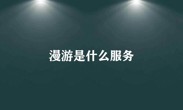 漫游是什么服务