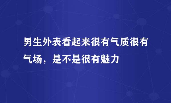 男生外表看起来很有气质很有气场，是不是很有魅力