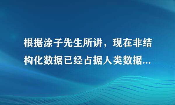 根据涂子先生所讲，现在非结构化数据已经占据人类数据总量的多少