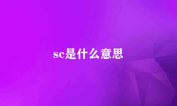 sc是什么意思