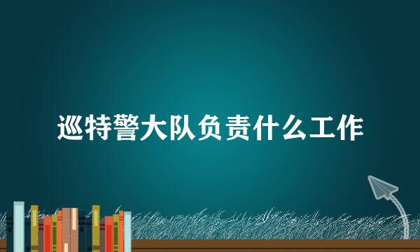 巡特警大队负责什么工作