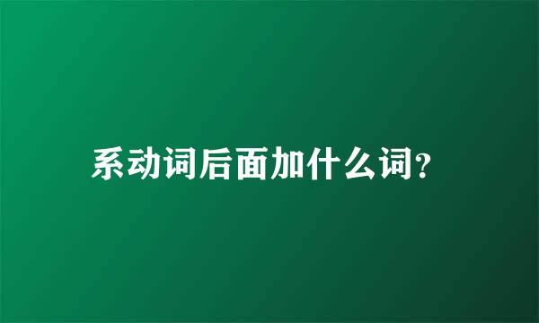 系动词后面加什么词？