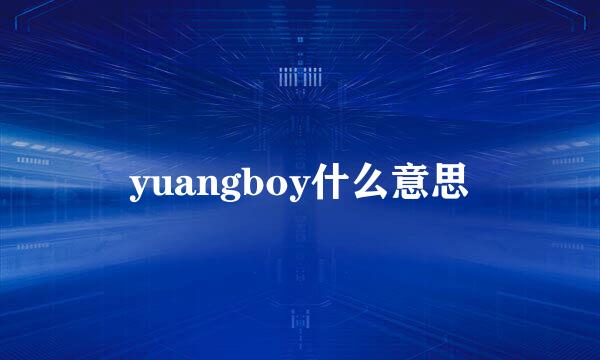 yuangboy什么意思