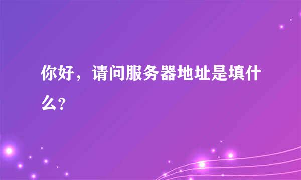 你好，请问服务器地址是填什么？