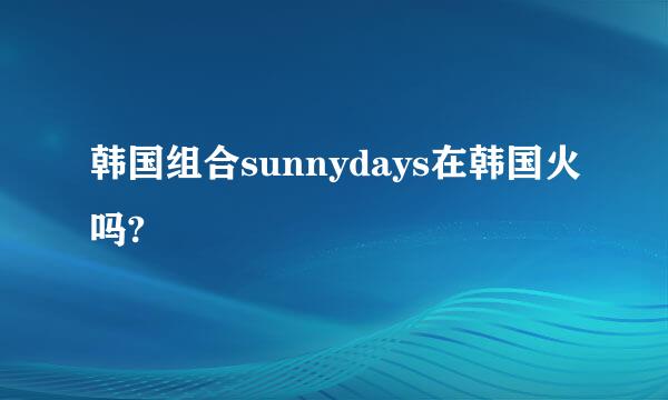 韩国组合sunnydays在韩国火吗?