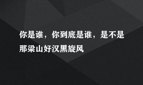 你是谁，你到底是谁，是不是那梁山好汉黑旋风