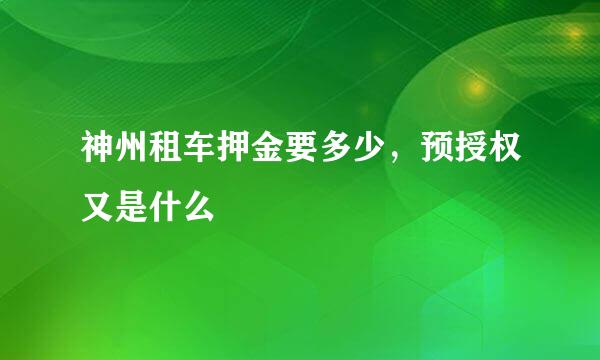 神州租车押金要多少，预授权又是什么