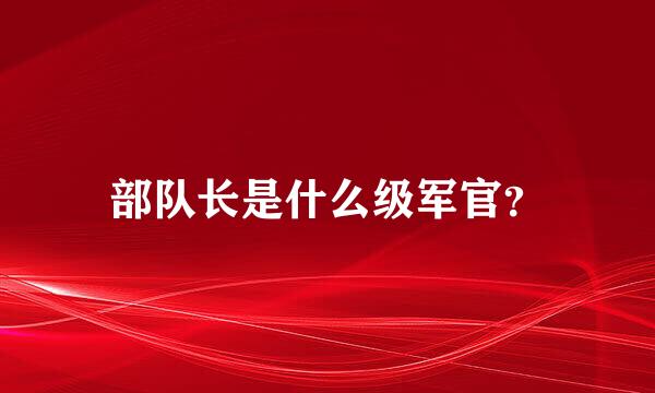 部队长是什么级军官？