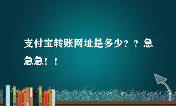 支付宝转账网址是多少？？急急急！！