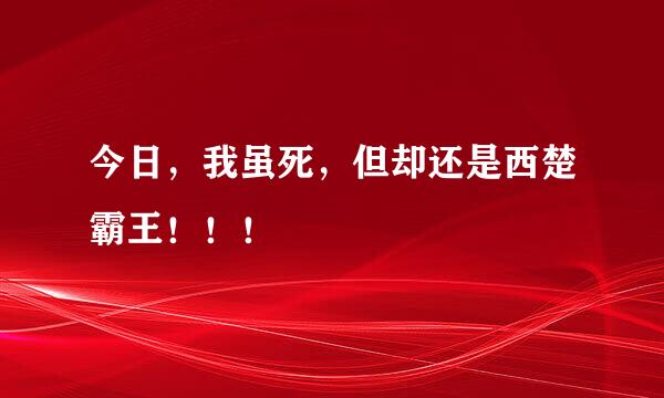 今日，我虽死，但却还是西楚霸王！！！