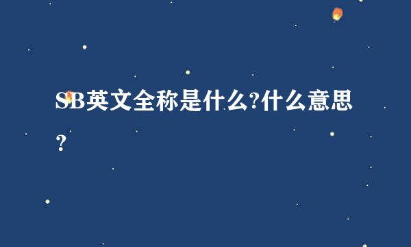 SB英文全称是什么?什么意思？