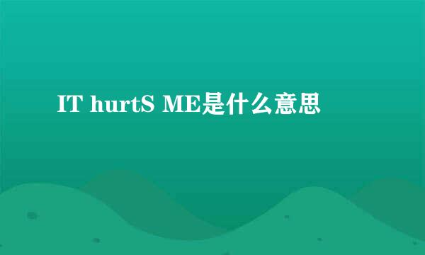 IT hurtS ME是什么意思