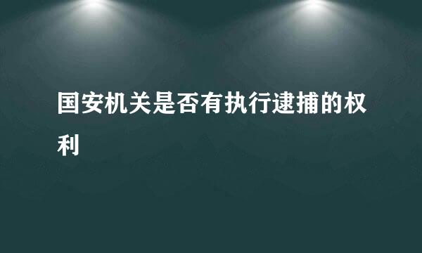 国安机关是否有执行逮捕的权利