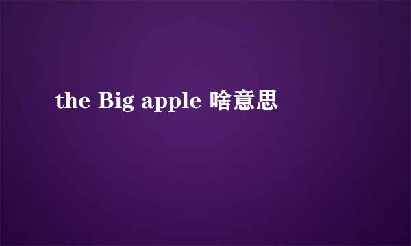 the Big apple 啥意思