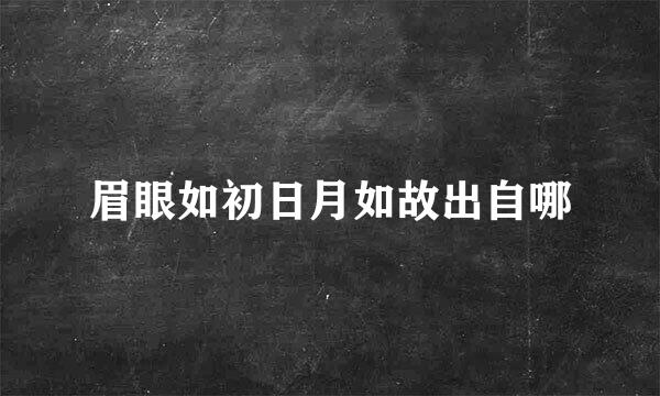 眉眼如初日月如故出自哪