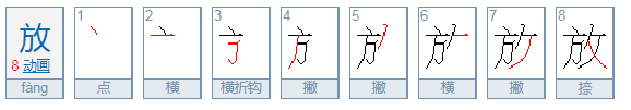 放的笔顺是什么？