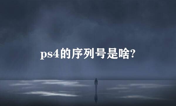 ps4的序列号是啥?