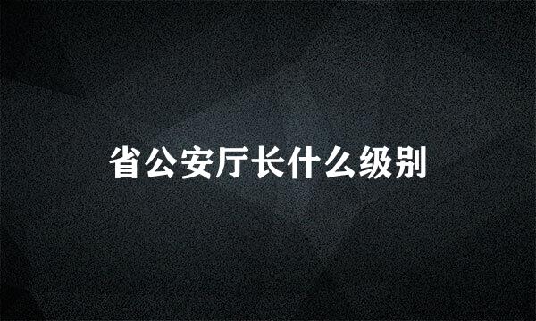 省公安厅长什么级别