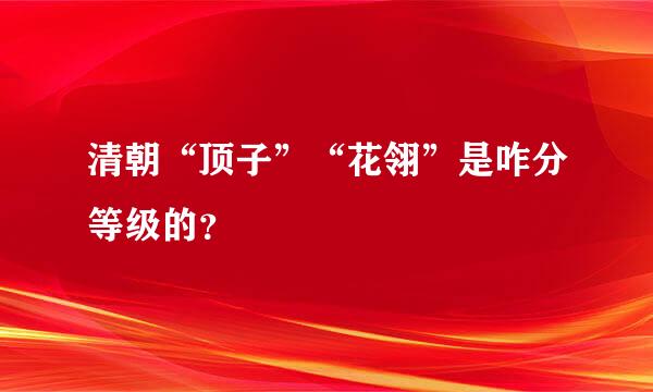 清朝“顶子”“花翎”是咋分等级的？