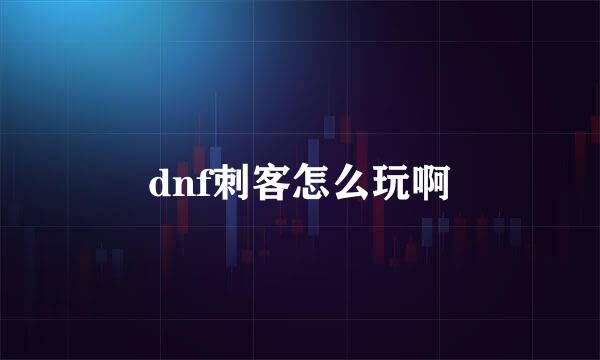 dnf刺客怎么玩啊