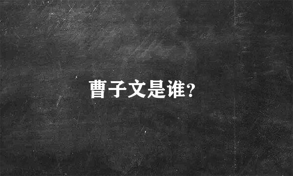 曹子文是谁？