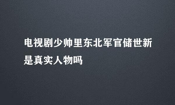 电视剧少帅里东北军官储世新是真实人物吗