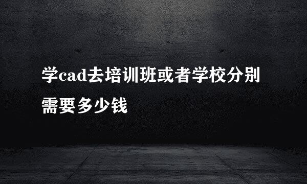 学cad去培训班或者学校分别需要多少钱