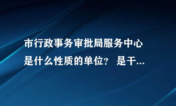 市行政事务审批局服务中心 是什么性质的单位？ 是干什么的，可以介绍一下吗？