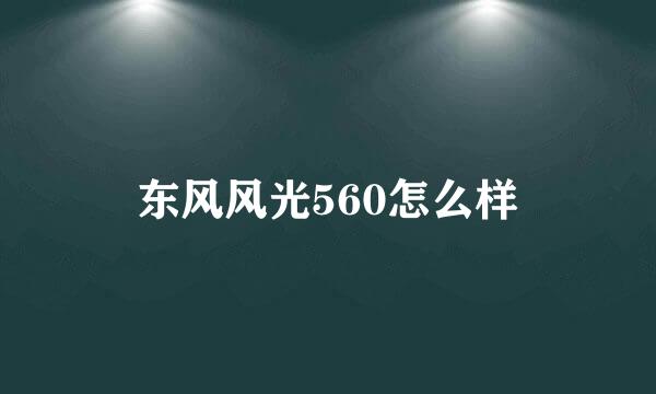 东风风光560怎么样