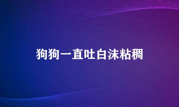 狗狗一直吐白沫粘稠