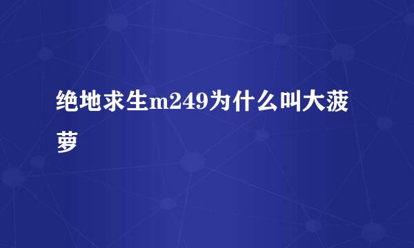 绝地求生m249为什么叫大菠萝