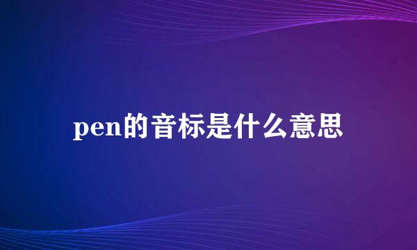 pen的音标是什么意思