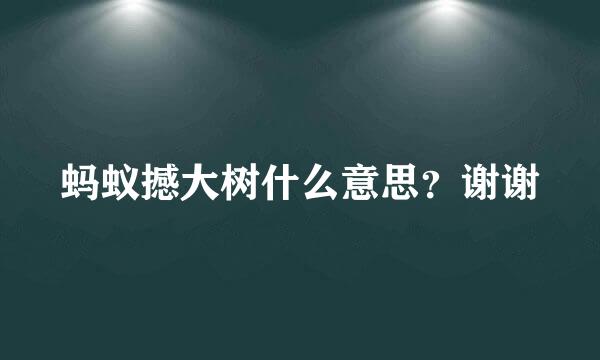 蚂蚁撼大树什么意思？谢谢