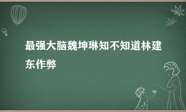 最强大脑魏坤琳知不知道林建东作弊