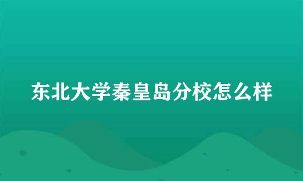 东北大学秦皇岛分校怎么样