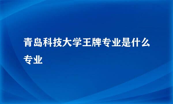 青岛科技大学王牌专业是什么专业